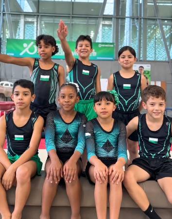 De arriba a abajo (de izq. a der.): Thiago Ramírez, Juan José Patiño, Maximiliano Botero, Bryant Soto, Valery Hinestroza, Luciana Tamayo e Isaac Herrera, son los 7 clasi ficados en Preinfantil al Suramericano. FOTO: CORTESÍA
