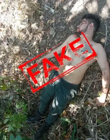 Alias Primo Gay haciéndose pasar por muerto. FOTO: CORTESÍA