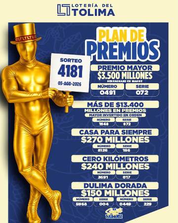 IMAGEN: FACEBOOK LOTERÍA DEL TOLIMA