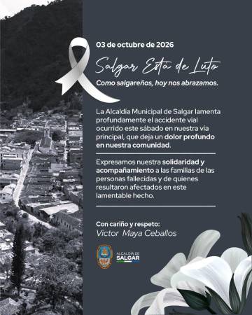 Pronunciamiento Alcaldía de Salgar. FOTO: ALCALDÍA DE SALGAR