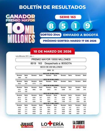 ¿Amaneció con plata? Vea resultados de las loterías del 10 de marzo