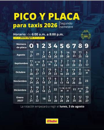 Pico y placa taxis. FOTO: Q’HUBO