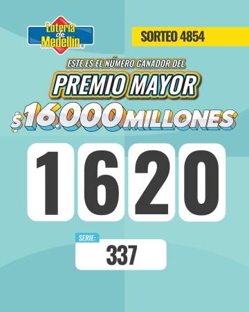 Resultados Lotería de Medellín. IMAGEN: FACEBOOK LOTERÍA DE MEDELLÍN