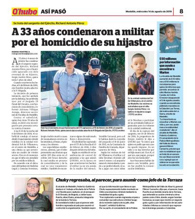 Edición impresa agosto de 2019. FOTO: Q’HUBO MEDELLÍN