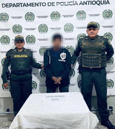 Él es alias Felo, capturado por orden judicial en Donmatías. FOTO: CORTESÍA POLIANTIOQUIA