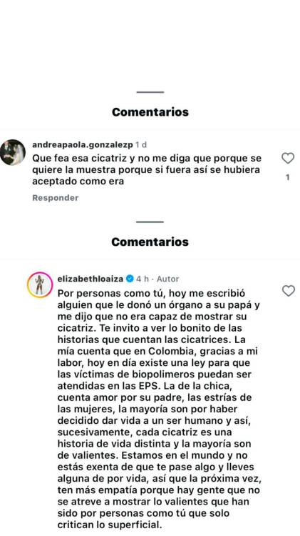 “Ten más empatía”: Elizabeth Loaiza respondió a quien criticó la cicatriz de sus glúteos