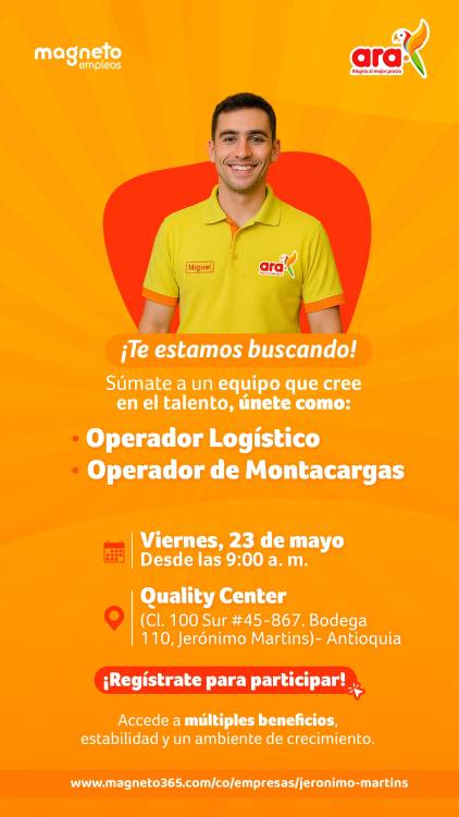 Tiendas Ara tendrá convocatoria masiva este viernes en La Estrella