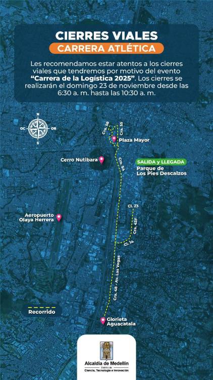 Pilas con los cierres viales que tendrá la ciudad este finde