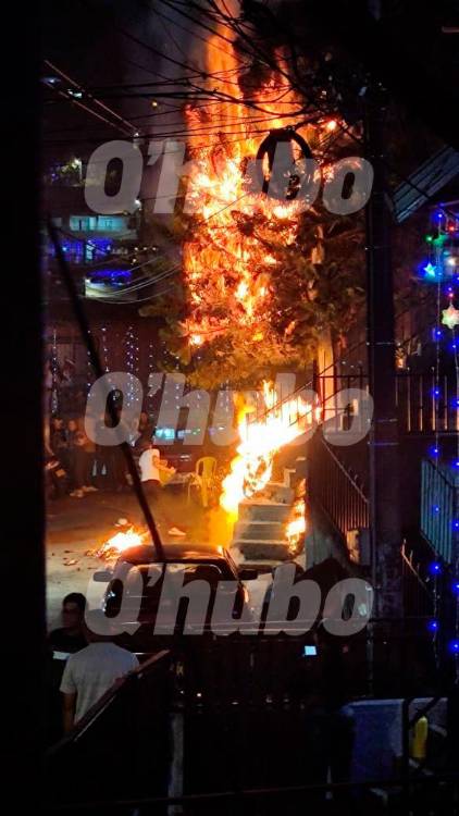 El incendio también derritió una tubería de agua. FOTO: CORTESÍA