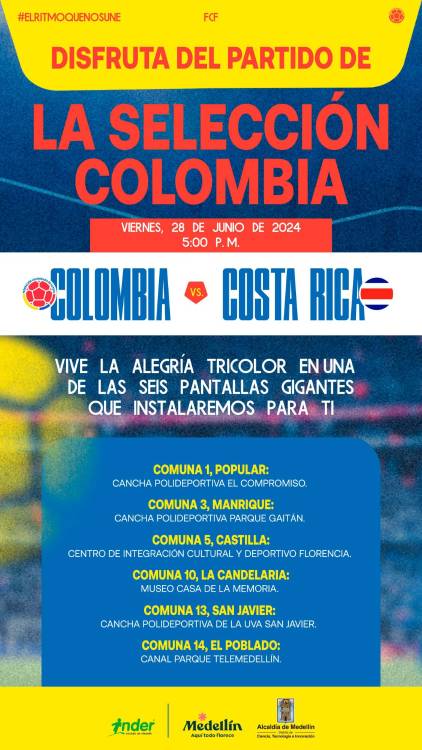 Pantallas para ver el partido de Colombia. /FOTO: INDER MEDELLÍN.