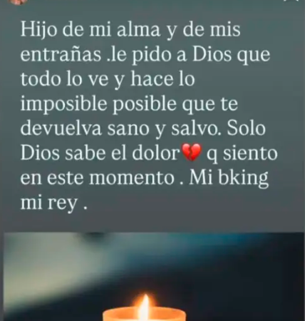 Madre de B-King se pronunció tras su desaparición. /FOTO: INSTAGRAM @nanasc04