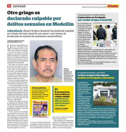 Edición 19 de marzo de 2026 Q’HUBO Medellín. FOTO: IMPRESO Q’HUBO