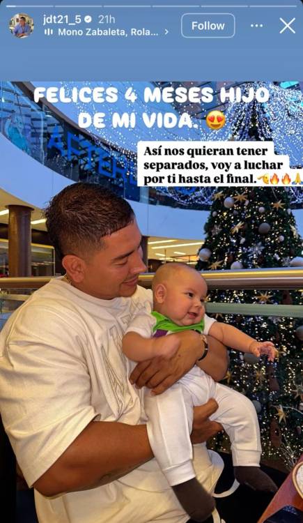 El Agropecuario felicitando a su hijo. FOTO: IG @JDT_5