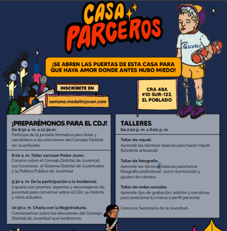 Casa Parceros recibe la Semana de la Juventud este jueves, 21 de agosto 