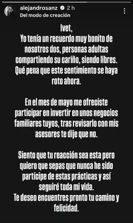 Alejandro Sanz es acusado por fanática de manipularla emocionalmente