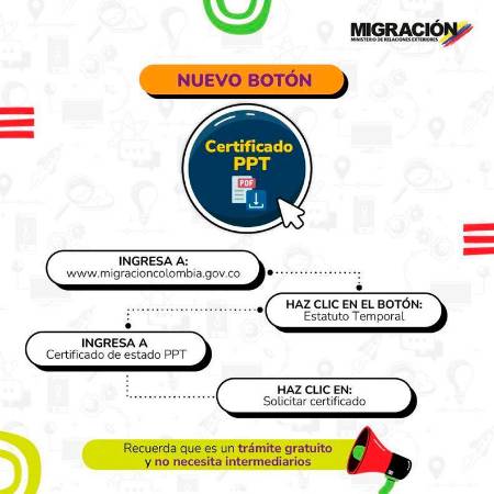 ¿Es una persona migrante y se encuentra en Colombia? Así puede obtener su certificado del PPT