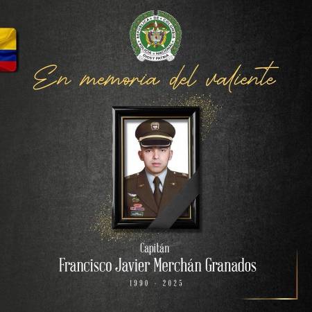 Capitán de la Policía fallecido, Francisco Javier Merchán Granados. / FOTO: CORTESÍA POLICÍA NACIONAL