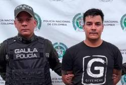Captura de alias Sebas, presunto integrante del Clan del Golfo. FOTO: POLICÍA ANTIOQUIA