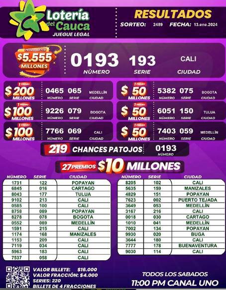 /FOTO: LOTERÍA DEL CAUCA.