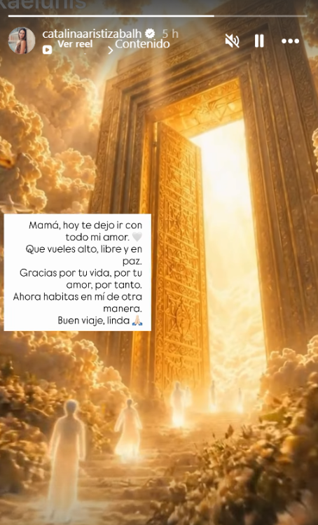 Este es el mensaje que publicó Catalina Aristizábal. FOTO: TOMADA DE SU INSTAGRAM