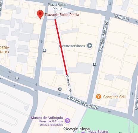 Esta (línea roja) es la cuadra en la que han ocurrido cuatro homicidios entre mayo y junio de este año. FOTO: GOOGLE MAPS