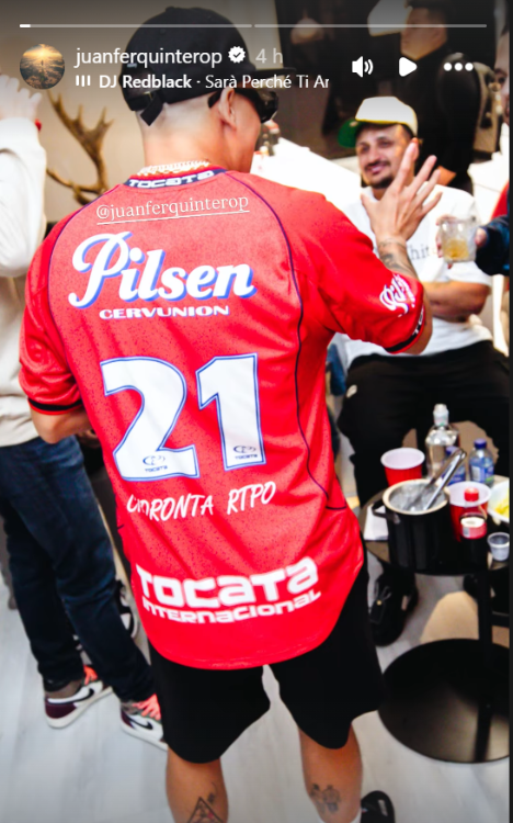 Juan Fernando Quintero con la camiseta del DIM. FOTO: @JUANFERQUINTEROP