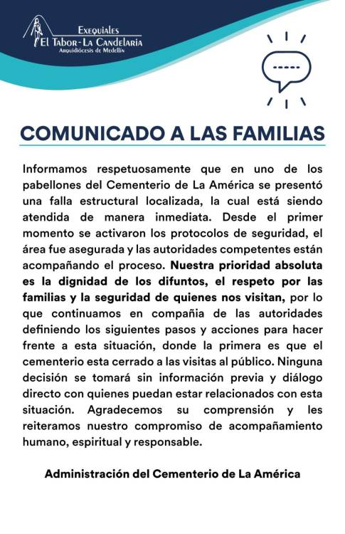 FOTO: ADMINISTRACIÓN DEL CEMENTERIO DE LA AMÉRICA