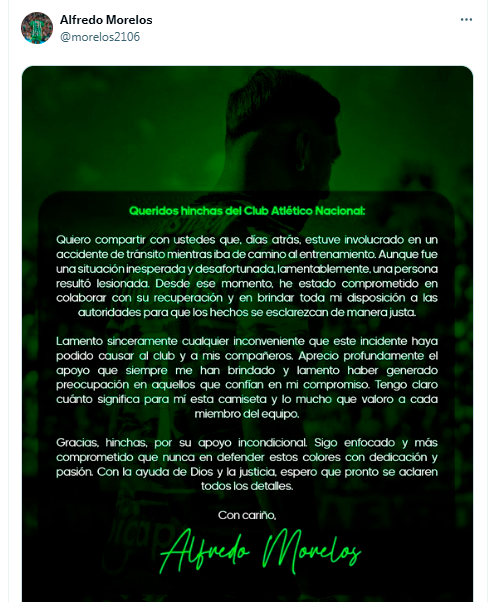 ¿Y entonces? Atlético Nacional habló del caso Alfredo Morelos