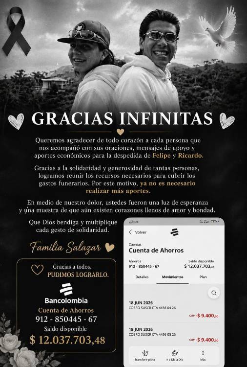 Recaudo de dinero entregado por las personas para el sepelio cristiano de los jóvenes. FOTO: TOMADA DE MIORIENTE