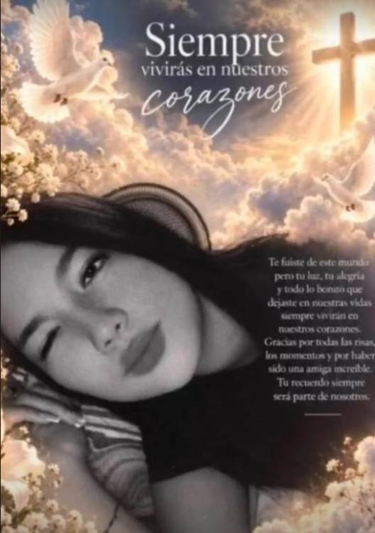 Mensaje de condolencia de familiares de la víctima. FOTO: CAPTURA DE PANTALLA IG @ANDREAPCP12