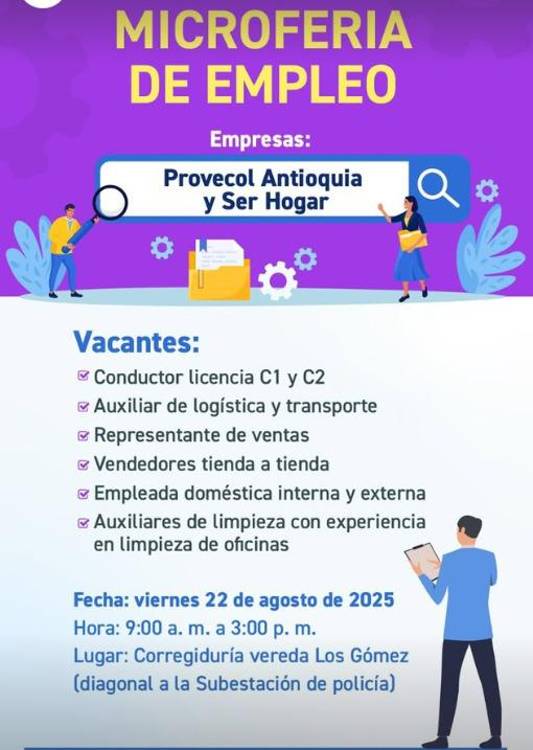 ¡Ojo! Itagüí tendrá Microferia de Empleo en la vereda Los Gómez