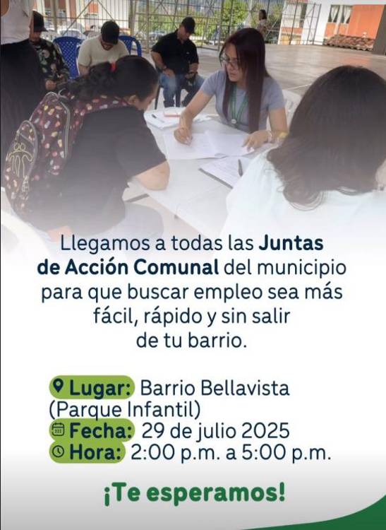 ¡Atentos! Jornada de Empleo llega a Bellavista en La Estrella