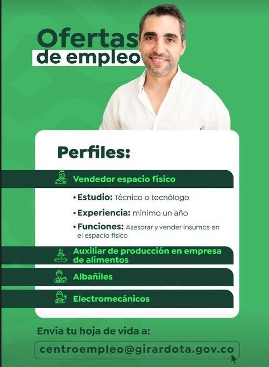 ¡Atención Girardota! Encuentre empleo con estas vacantes locales