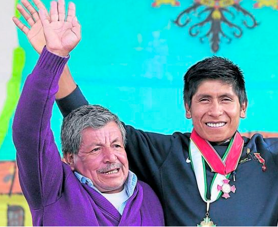 Luis Quintana y su hijo Nairo. /FOTO: REDES SOCIALES 