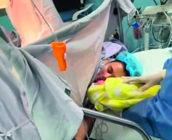María Fernanda tuvo a su bebé a través de una cesárea. FOTO: CORTESÍA FAMILIA
