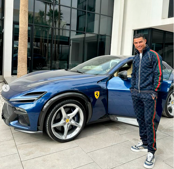 Ferrari adquirido por Cristiano Ronaldo. /FOTO: INSTAGRAM @cristiano