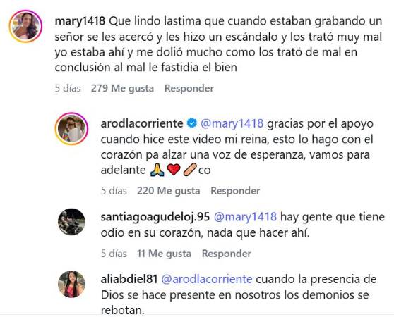 Comentarios sobre rodaje de video ‘Todo va a estar bien’ de Arod La Corriente. FOTO: CAPTURA DE PANTALLA TOMADA DE IG @ARODLACORRIENTE