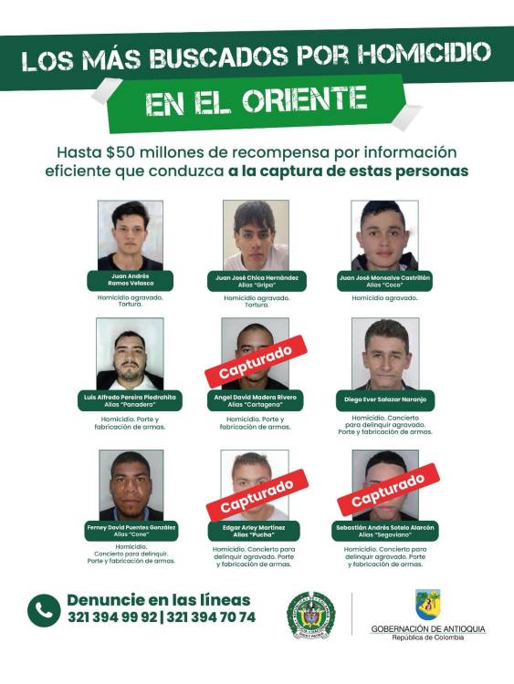 FOTO: SECRETARIA DE SEGURIDAD DE ANTIOQUIA