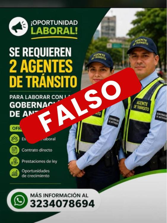 Están estafando con falsas ofertas de empleo de guardas de tránsito
