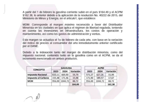 ¡Prepare el bolsillo! Precios de la gasolina y Acpm suben en febrero