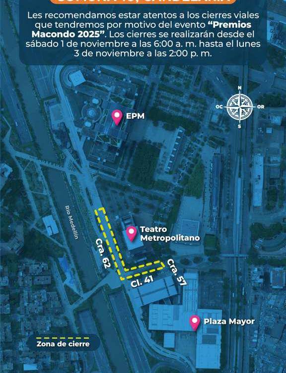 Pilas con los cierres viales durante este puente festivo en Medellín