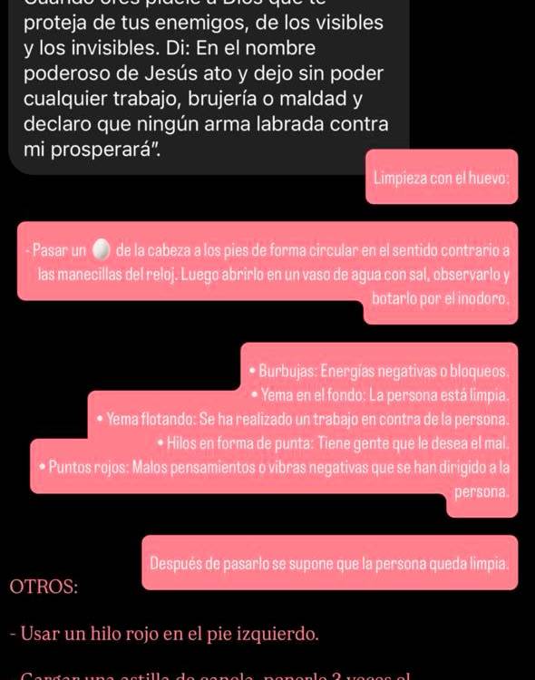 Los rituales que compartió Aida Victoria.