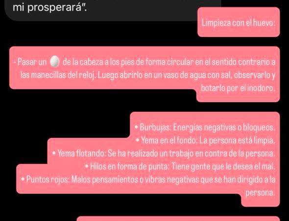 Los rituales que compartió Aida Victoria. 