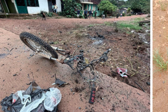 Así quedó la motobomba. /FOTOS: X @eltiempo y @mediosalianza