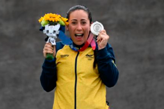Mariana Pajón ganó medalla de Plata en los Olímpicos de Tokio. /FOTO: CORTESÍA COC. 