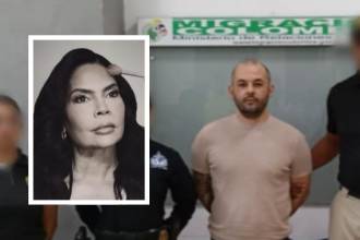 María del Pilar Zea Cobo (detalle) y su presunto asesino alias Nea Arias (fondo). FOTO: IG @PIPECALDERON Y FISCALÍA 