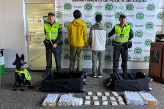 Los ciudadanos chinos tras ser capturados. /FOTO: POLICÍA NACIONAL