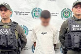 Capturado alias la Chinga, presunto cabecilla de la banda los Controladores. FOTO: POLICÍA METROPOLITANA VALLE DE ABURRÁ 