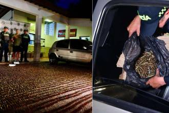 El capturado y la munición incautada. /FOTOS: POLICÍA NACIONAL