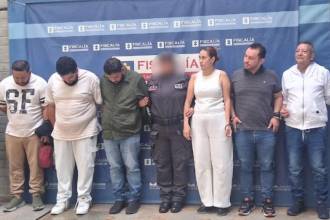 Luis Fernando Berrío Duque, Juan Camilo Vásquez Ramírez, Juan Diego Ramírez Caicedo, Johana Gil Henao, Carlos Andrés Pineda Zapata y Miguel Ángel Manrique Villa fueron capturados y judicializados. FOTO: FISCALÍA